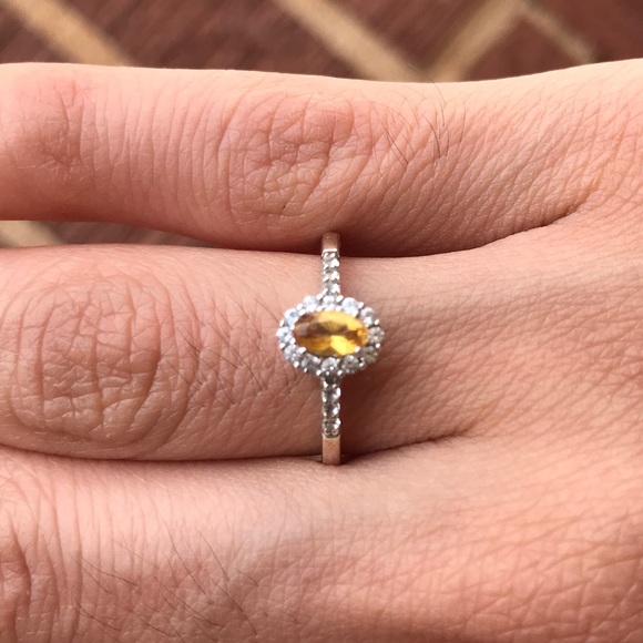 Sterling silver ring sapphire stone size 5 - Picture 3 of 8